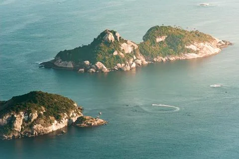 Two Islands in Ocean 스톡 사진