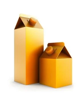 Two isolated blank juice box Stock Illustration
