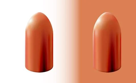 Two isolated coppered bullets, 3d realistic coppered copper object on white Stock Illustration