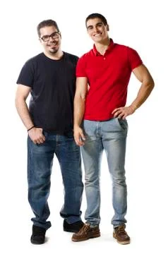 Two isolated different friends on white Stock Photos