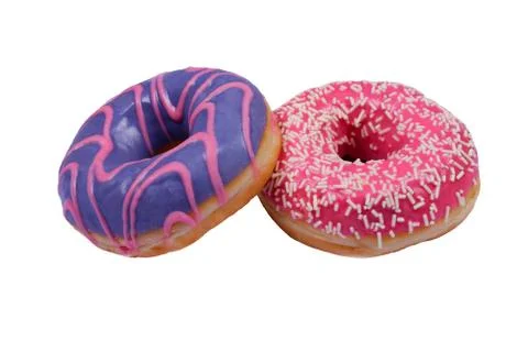 Two isolated donuts. Stock Photos