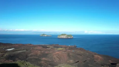 Two isolated islands in Iceland Stock Footage 257043745