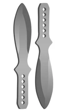 Two isolated reaistic throwing knives Stock Illustration