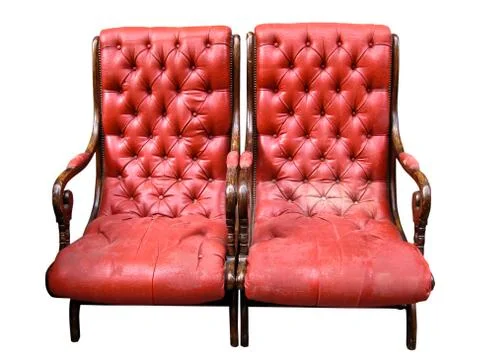 Two isolated red armchairs. 写真素材