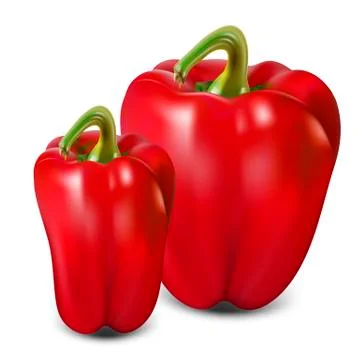 Two isolated red pepper Stock Illustration