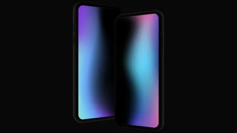 Two Isolated Smartphones with Gradient Screen Stock Illustration