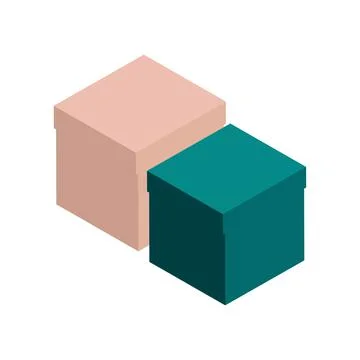 Two isometric gift boxes. Parcel boxes vector illustration Illustrazione stock