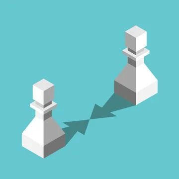 Two isometric pawns, attraction Stock Illustration