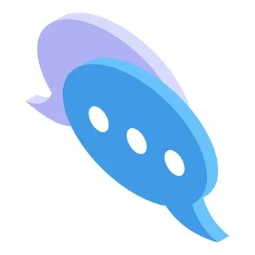 Two isometric speech bubbles showing online communication Stock Illustration