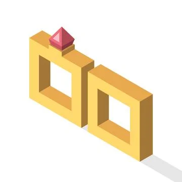 Two isometric wedding rings Stock Illustration