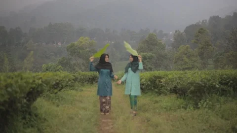 Two Java Girls Stock Footage 123264639
