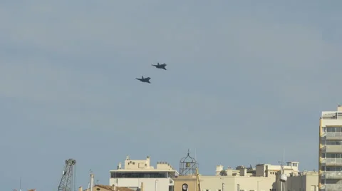 Two jet planes flying on Sainte-Maxime's sky, France Vidéo 60363039