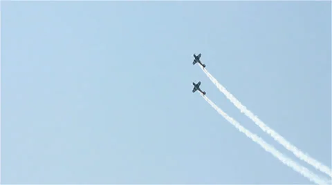 Two Jets in the sky Stock Footage 39847302