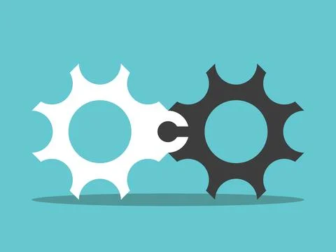 Two jigsaw cog wheels Stock Illustration