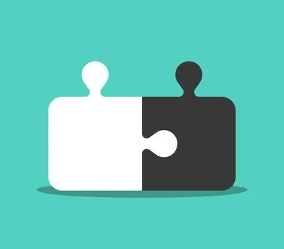 Two jigsaw puzzle pieces Stock Illustration