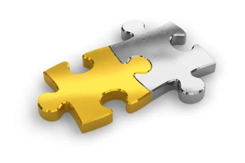 Two joined puzzle pieces 스톡 일러스트