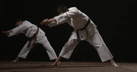 Two Judoka's warming up 2 Stock Footage 50381949