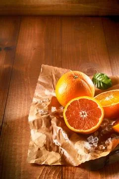 Two juicy oranges Stock Photos