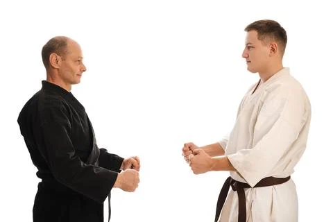 Two karate masters Stock Photos