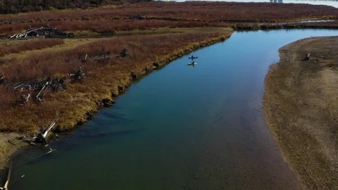 Two Kayakers on River Stock Footage 96726008