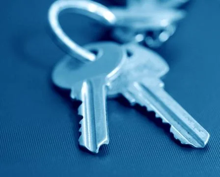 Two keys in blue tone Stock Photos