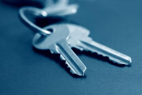 Two keys in blue tone Stock Photos