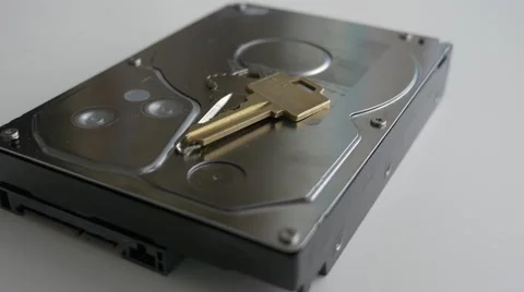 Two keys fall on hard drive - Security -Zoom out 库存影片 50615827