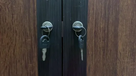 Two keys hanging is moving Stock Footage 284000818