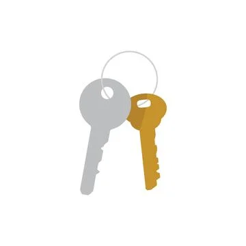 Two keys hanging on a ring. Minimalist security concept representing access イラスト素材