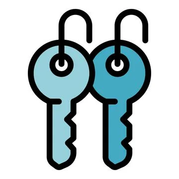 Two keys hanging together symbolizing security and access Stock Illustration