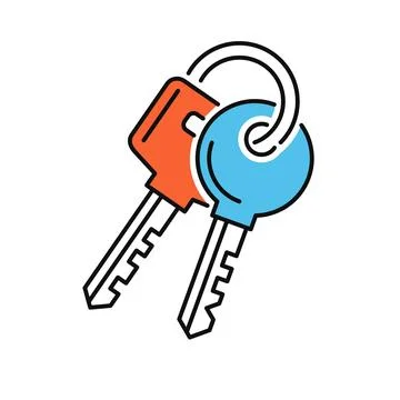 Two Keys Icon on White Background. Vector 库存插图