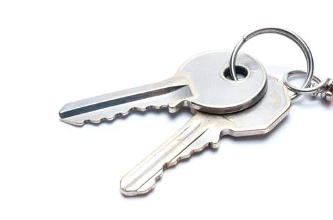 Two keys isolated on white background Stock Photos