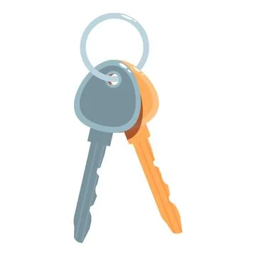 Two keys on metal ring showing security and access Stock Illustration