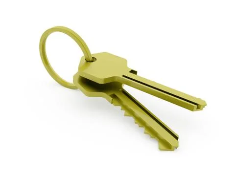 Two keys rendered on white background Stock Illustration