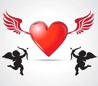 Two kids with heart Stock-Illustration