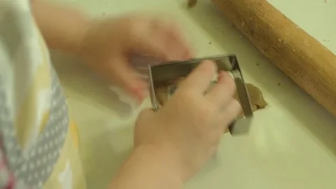 Two kids kneading the dough for make cookies together Stock Footage 84201341