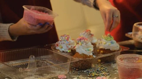 Two kids kneading the dough for make cookies together Stock Footage 84249635