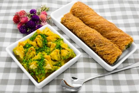 Two kinds of baklava Stock Photos