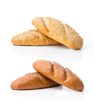 Two kinds of white bread loaves Stock Photos