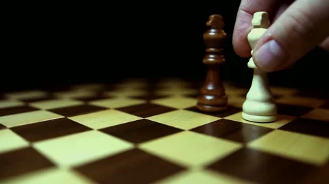 Two kings chasing each other on a chess board 스톡 동영상 58416334