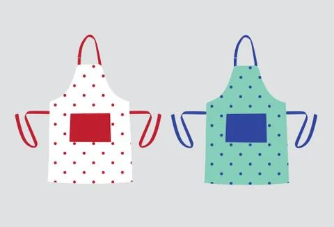 Two kitchen aprons with polka dot patterns Stock Illustration