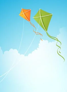 Two kites in the sky イラスト素材