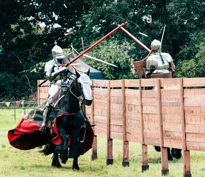 Two knight jousting Stock Photos