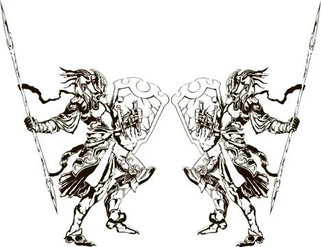 Two Knights Vector Stock Illustration