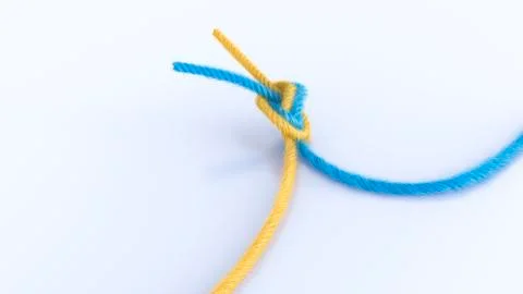 Two knotted threads, 3D Rendering Stock Illustration