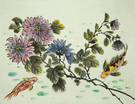 Two koi carp Stock Illustration