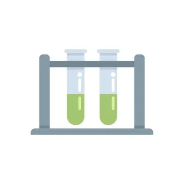 Two laboratory test tubes are holding green liquid Stock Illustration