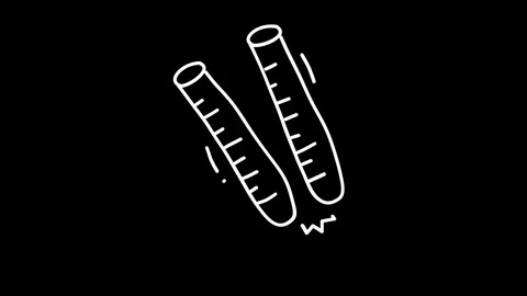 Two laboratory test tubes with measurement markings against a dark backgrou.. Stock Footage 319586706