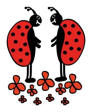 Two ladybugs Stock Illustration