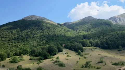 Two lakes viewpoint - Lake Prespa (left) and Lake Ohrid (right) - Macedonia Stock Footage 205933491
